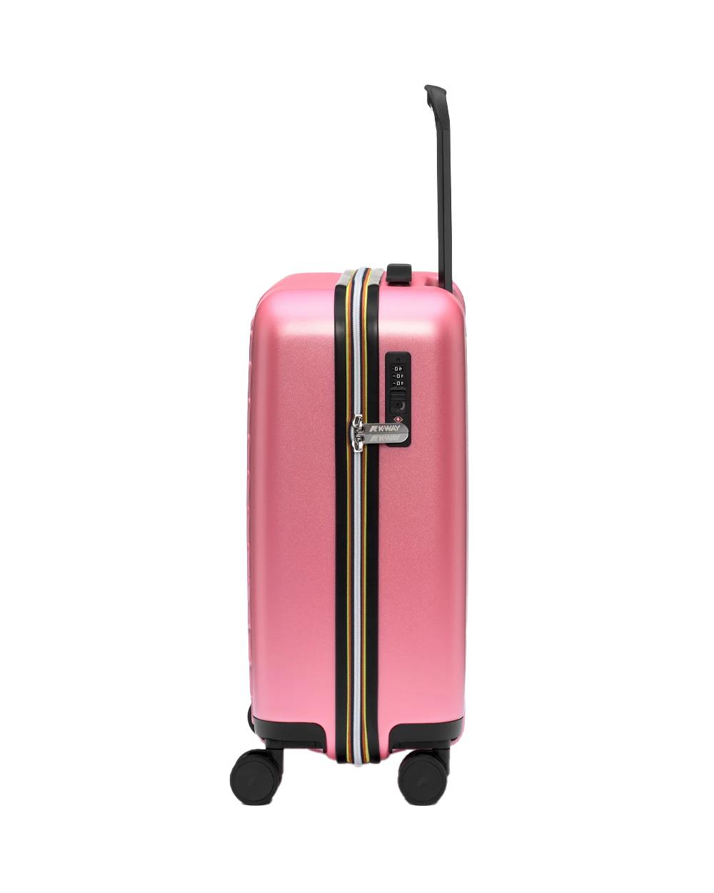 K-WAY Trolley K-WAY unisex K4125ZW EUDOXIE LOGO Rosa rigido tasca ruote girevoli K4125ZW Q28 