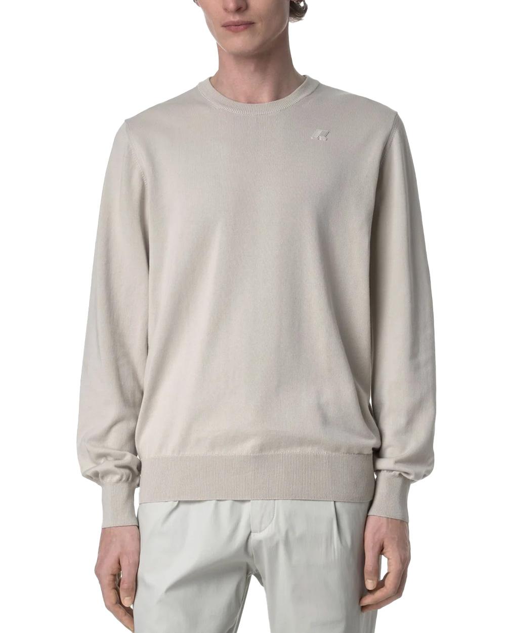 K-WAY Maglia K-WAY uomo K4122YW SEBASTIEN COTTON PS Beige rasata cotone girocollo logo K4122YW 634 