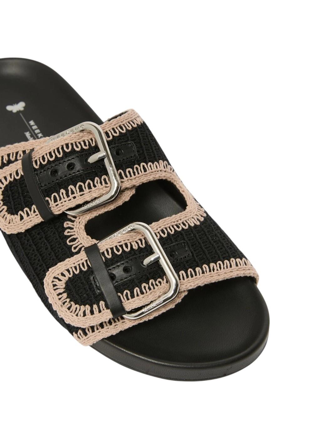 WEEKEND Ciabatta Weekend donna 2615521055600 003 Bonito di cotone crochet Nero<BR/> 2615521055600 003 