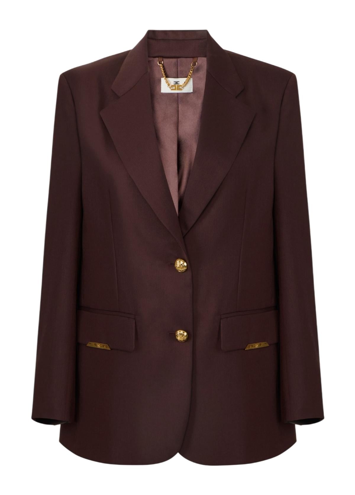 ELISABETTA FRANCHI Giacca Elisabetta Franchi donna GI23962E2644 Main Collection Cacao<BR/> GI23962E2 644 