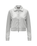 K-WAY women's sweatshirt K21478W ISY SL SPACER Beige shirt collar zip pockets spacer fabric