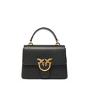 PINKO women's bag LOVE BAG ONE TOP HANDLE LIGHT SIMPLY 100071A0F1 Black leather gold shoulder strap handle