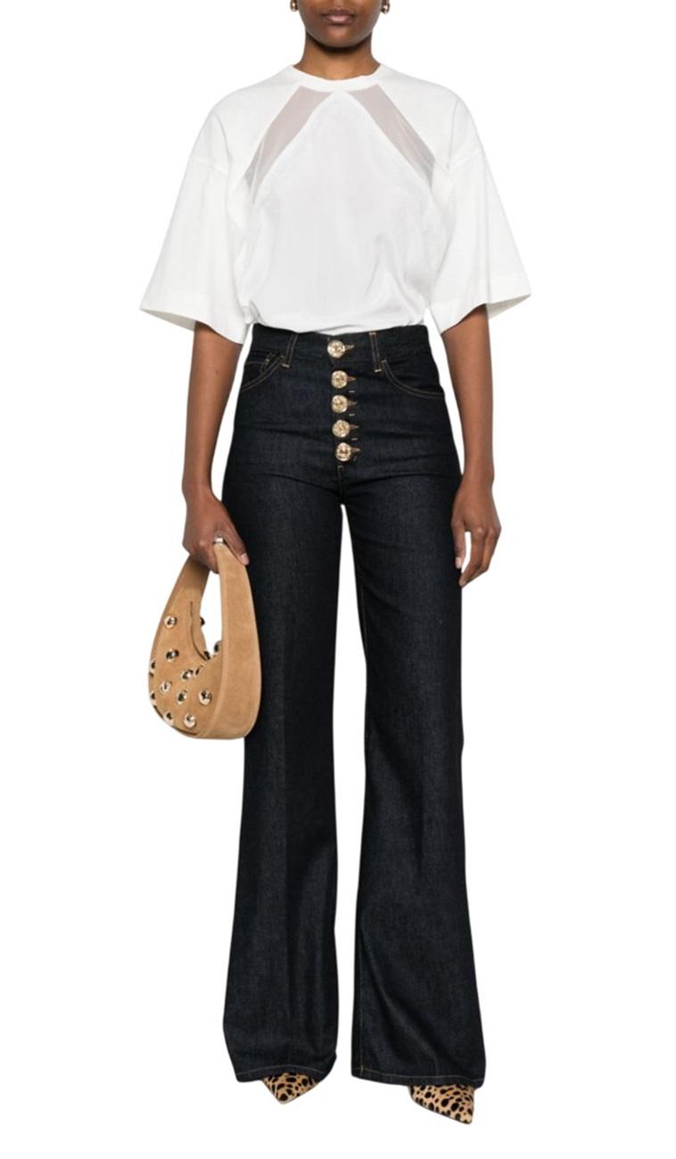 PINKO T-shirt Pinko donna 16292A335 Z05 Stephanie con inserti in pizzo Bianco<BR/> 16292A335 Z05 