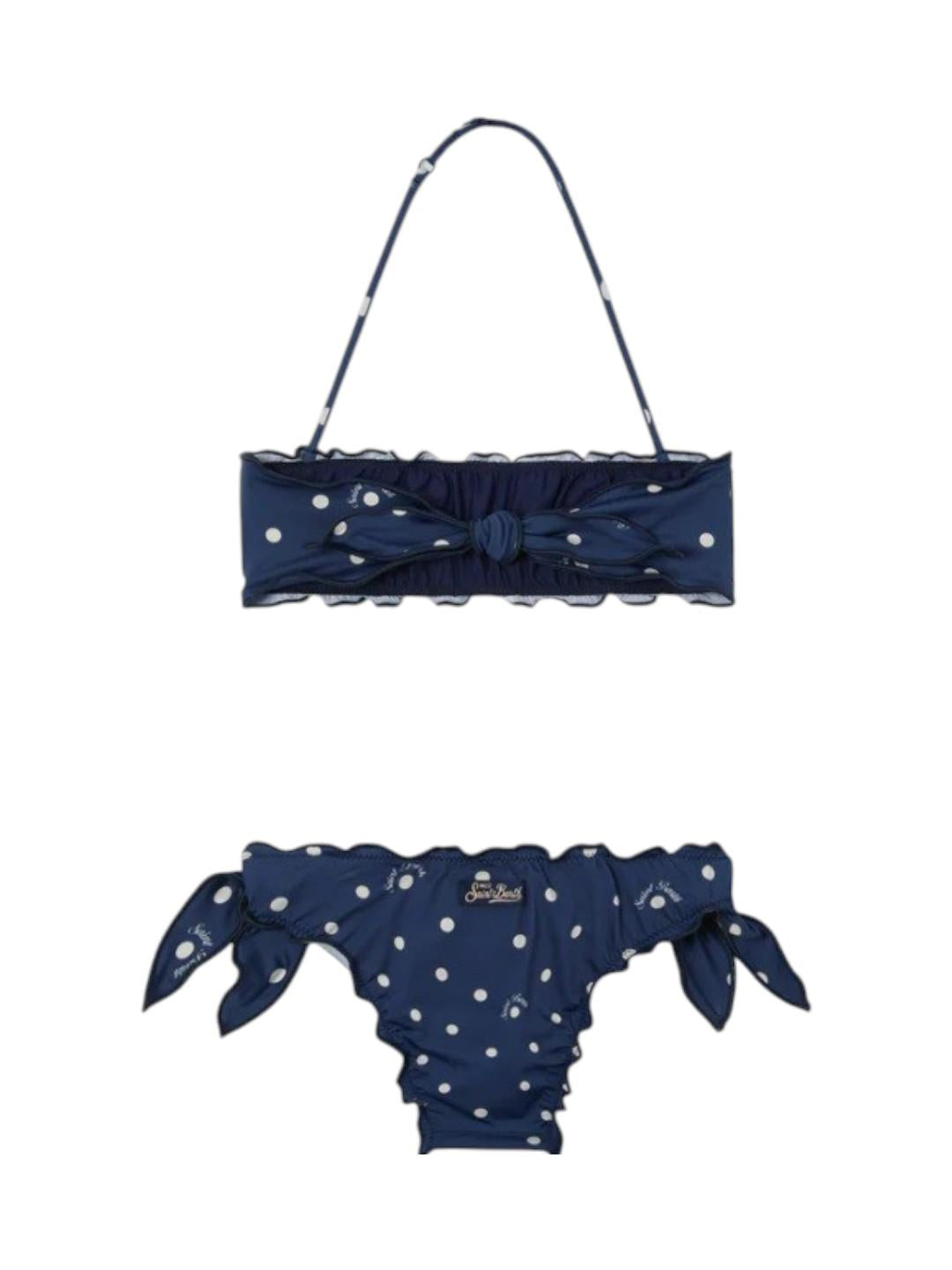 MC2 SAINT BARTH Costume MC2 SAINT BARTH bambina EMY0001 03525L 61 Emy Pois con bordi arricciati Blu navy<BR/> EMY000103525L 61 