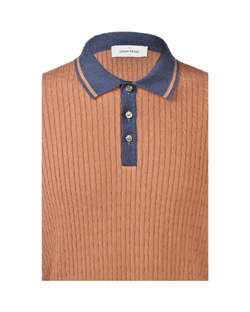 GRAN SASSO Polo GRAN SASSO uomo 5711320625 Arancione lavorazione a trecce regular fi cotone 5711320625 168 