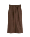 WEEKEND women's trousers FELINO 2615131042600 Chocolate regular wide leg pockets unlined linen
