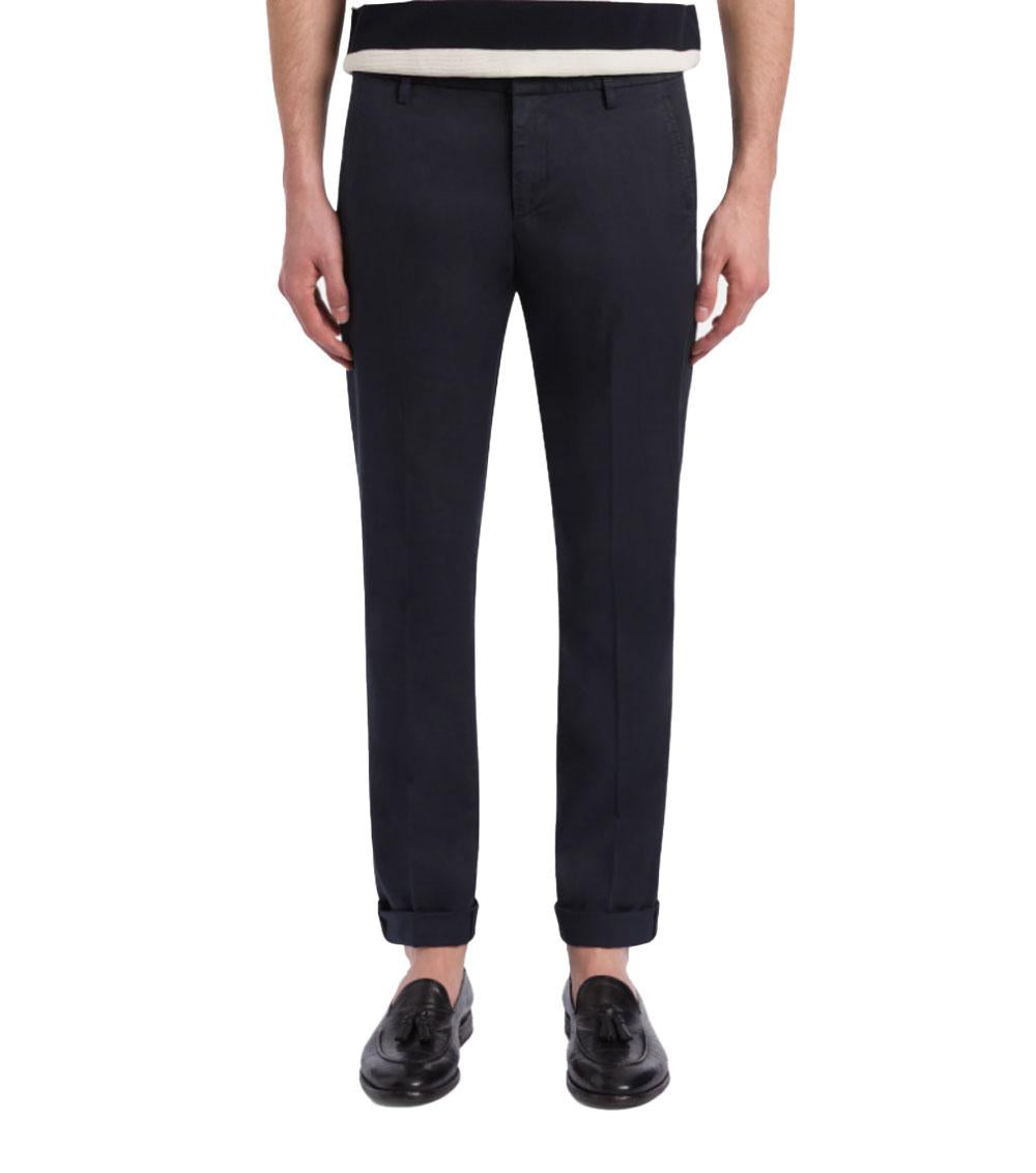 DONDUP Pantalone Dondup uomo Gaubert UP235GSE046U blu slim in gabardina leggera <BR/> UP235GSE046U 890 