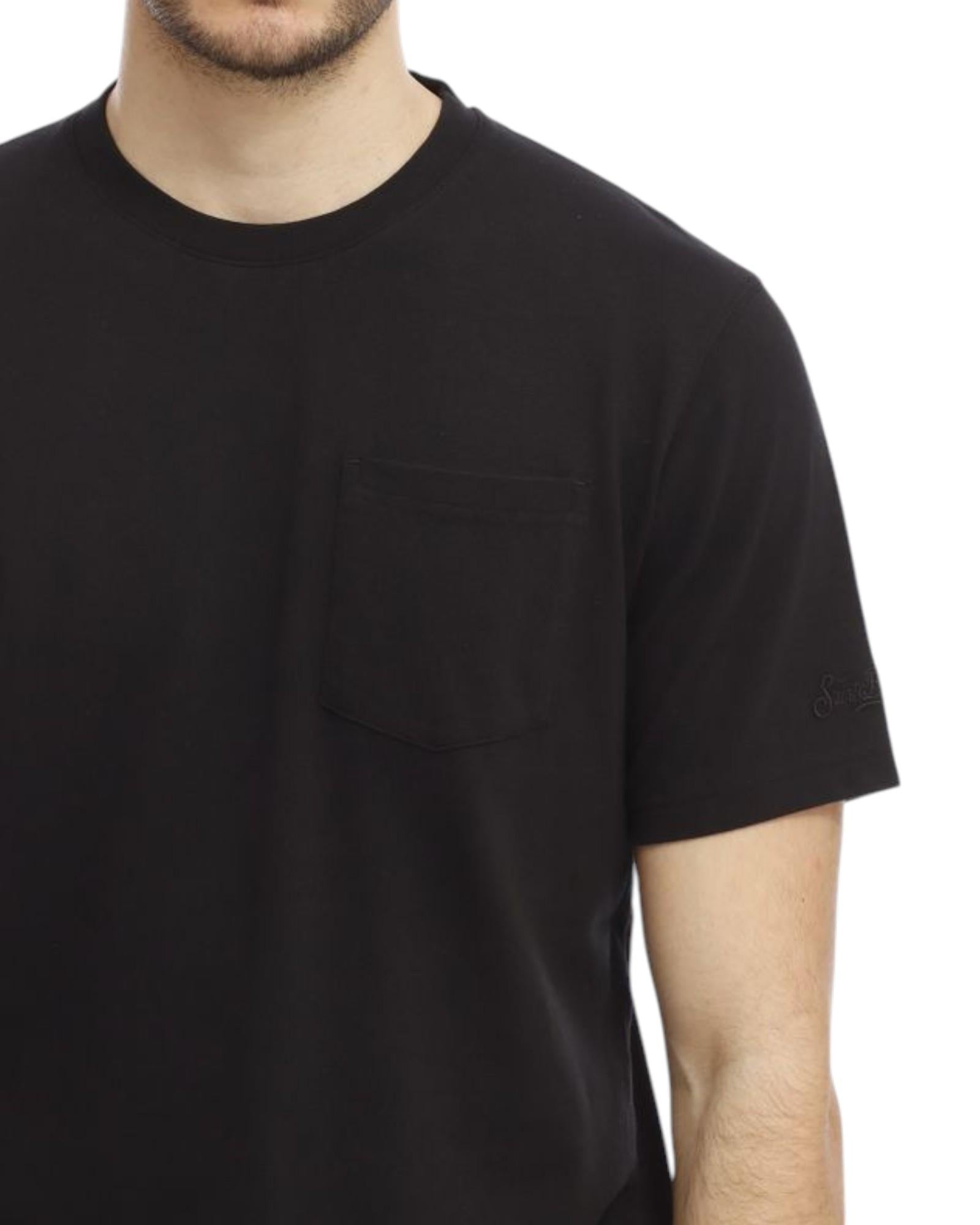 MC2 SAINT BARTH T-shirt MC2 SAINT BARTH donna BKW0001 01131L 00 Bakewell con taschino in piquet Nero<BR/> BKW000101131L 00 