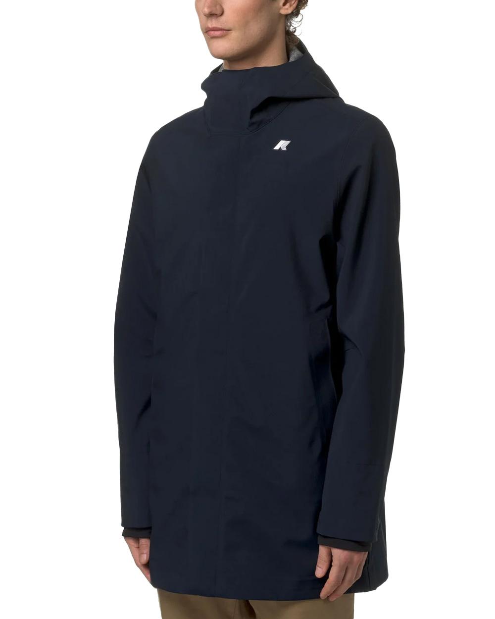 K-WAY Giubbino K-WAY uomo K5126SW TOMMY BONDED JERSEY Blu cappuccio zip tasche logo fitting regolare K5126SW K89 