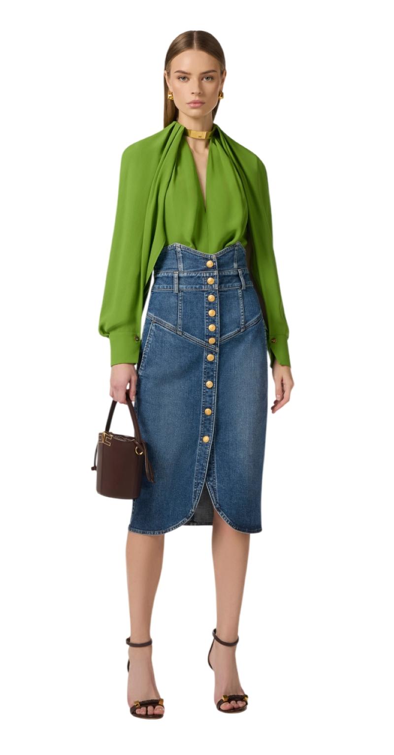 ELISABETTA FRANCHI Camicia Elisabetta Franchi donna CA12961E2EV3 Aloe<BR/> CA12961E2 EV3 
