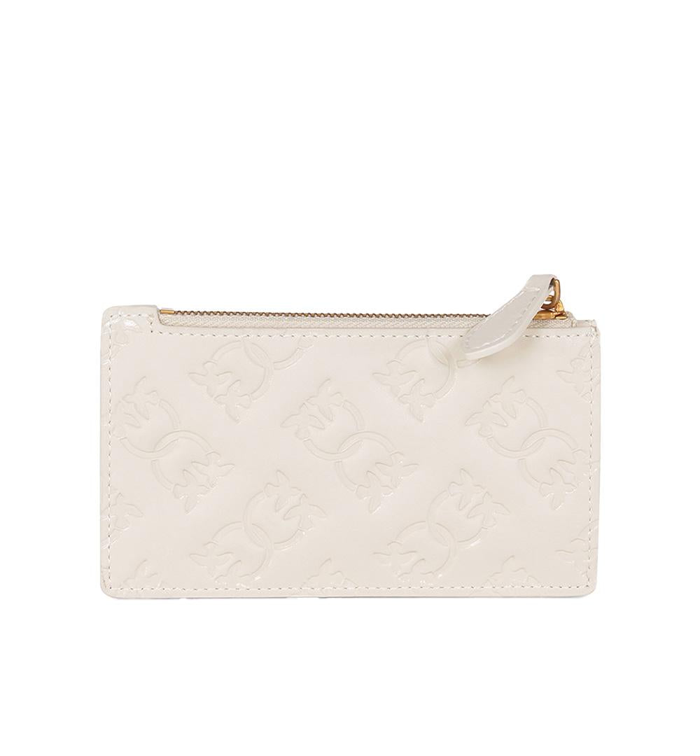 PINKO Portacarte Pinko donna Airone 100251 A1YB Beige pelle zip portamonete cotone logo 100251 A1YB Z14Q 