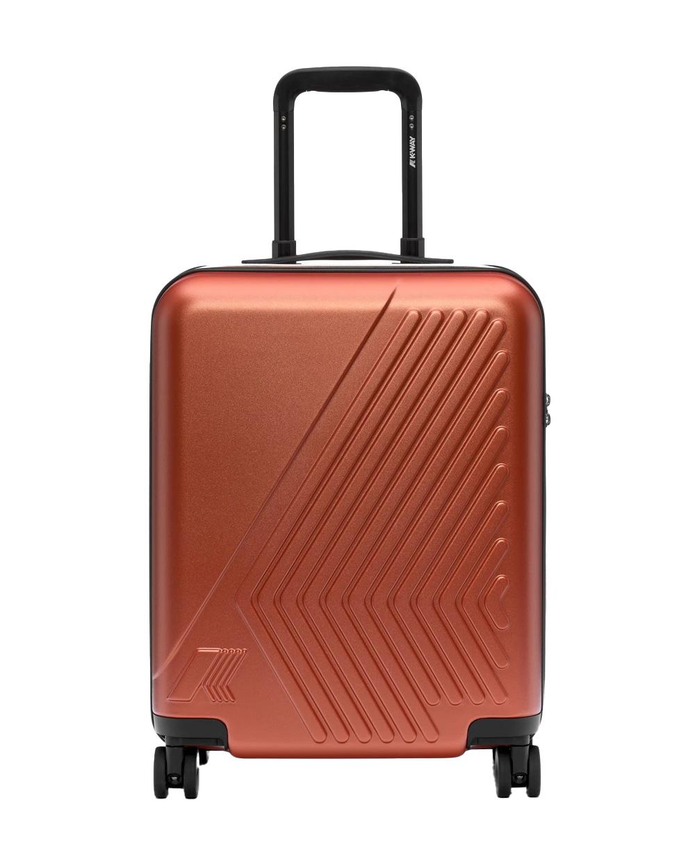 K-WAY Trolley K-WAY unisex K4125ZW EUDOXIE LOGO Arancio rigido tasca ruote girevoli K4125ZW 896 