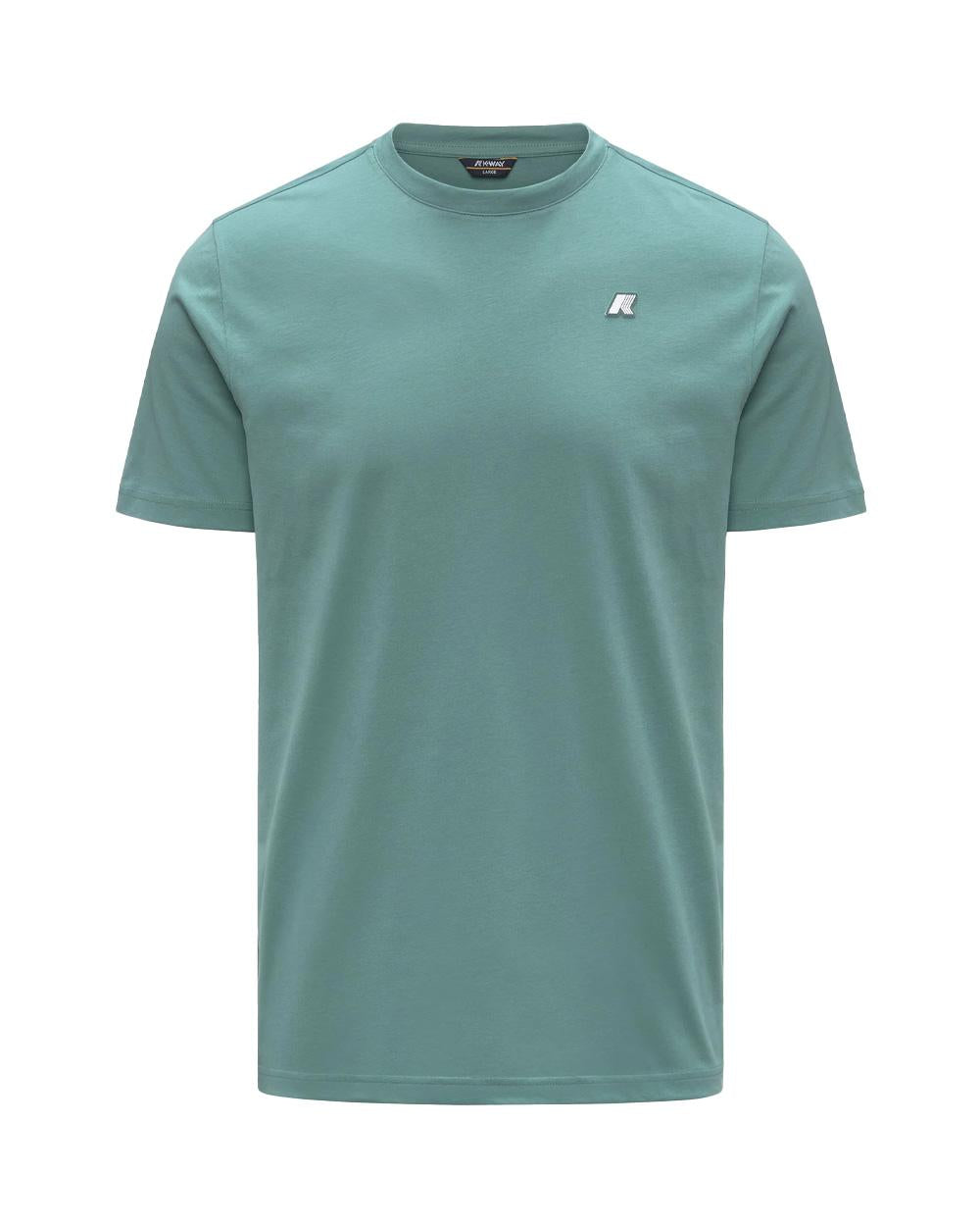 K-WAY T-shirt K-WAY uomo K7125UW ODOM JERSEY SLIM Menta logo silicone maniche corte cotone K7125UW WIC 