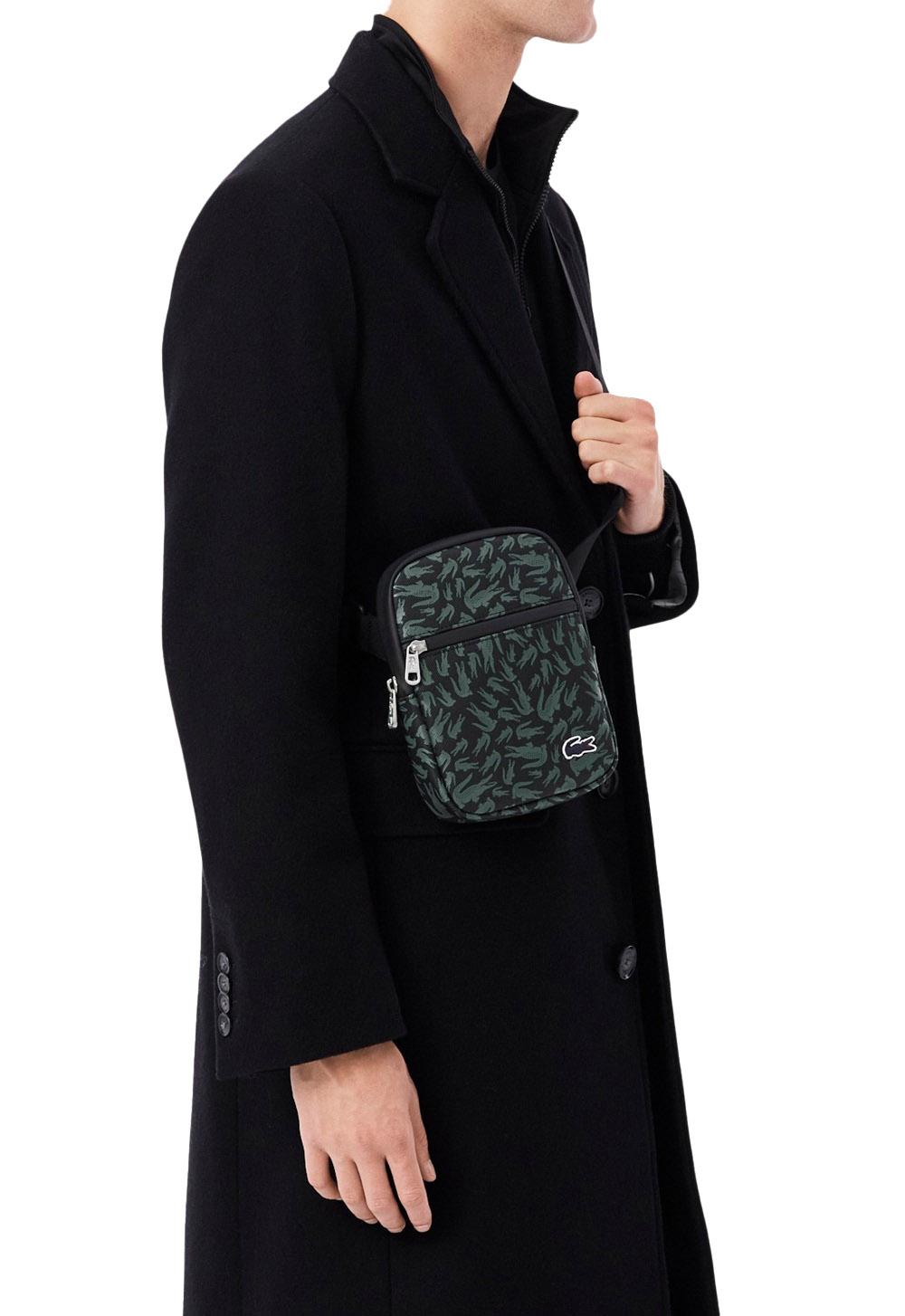 LACOSTE Borsa Lacoste uomo NH5087TXR69 Camo Nero Croc All Over NH5087TX R69 
