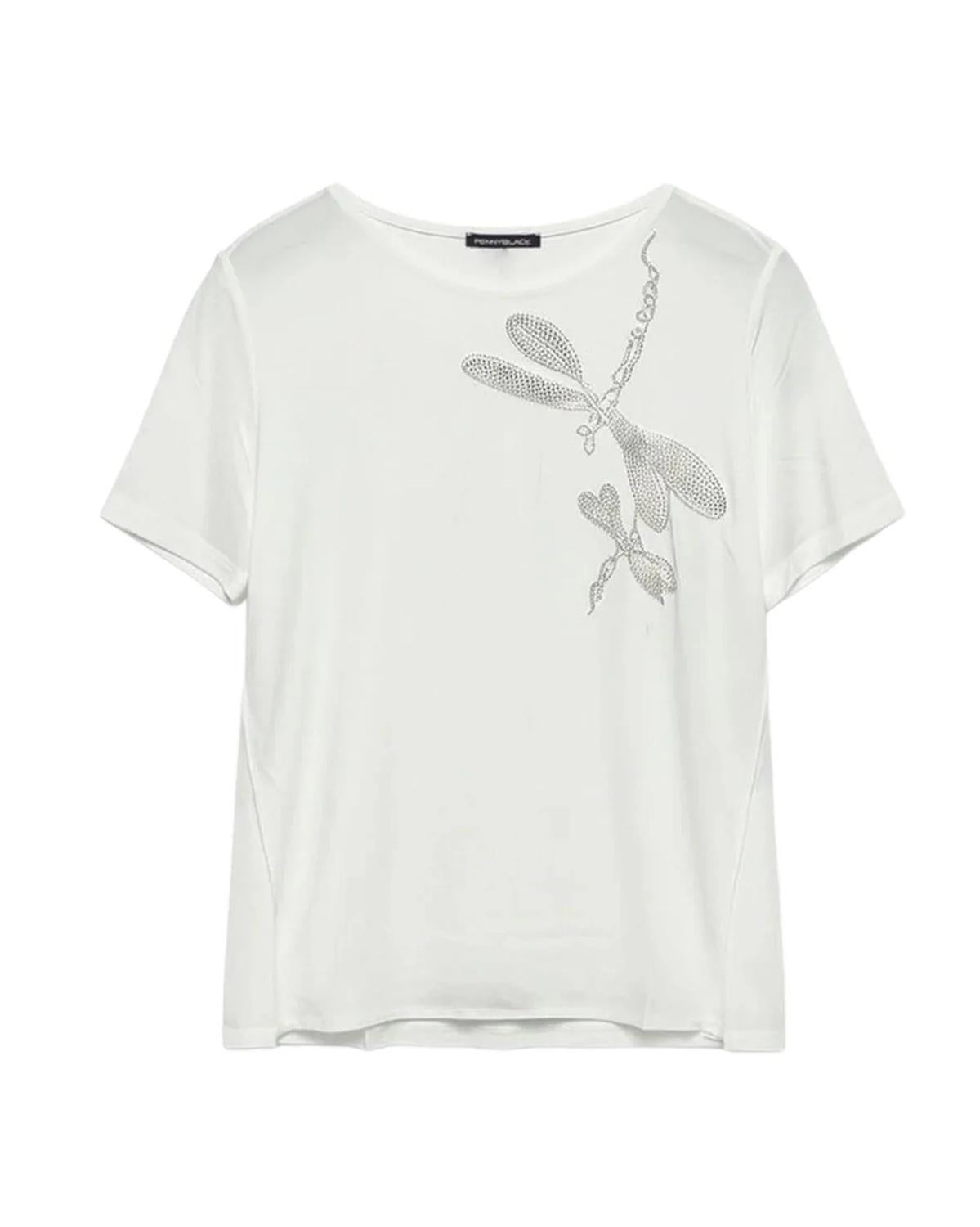 PENNYBLACK T-shirt donna PENNYBLACK 2611971063200 Bianca maniche corte cotone dettaglio 2611971063200 003 