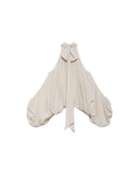 ANIYE BY TEODORA Women's Shirt 185018 Cream balloon bow buttons cold-shoulder