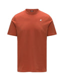 K-WAY men's T-shirt K7125UW ODOM JERSEY SLIM Orange silicone logo short sleeves cotton