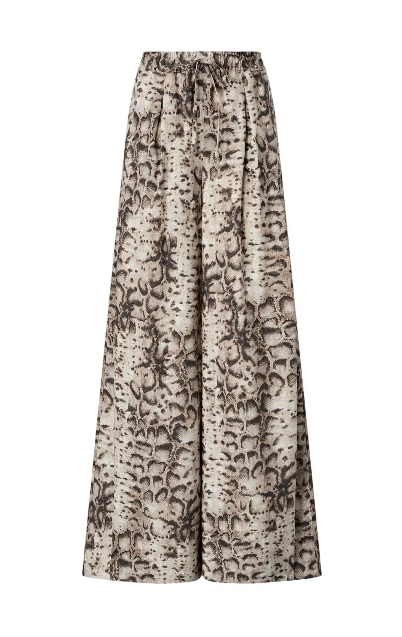 PINKO Pantalone Pinko donna 106963A3B1 CZ9 Gussola stampa animalier Beige Nero<BR/> 106963A3B1 CZ9 