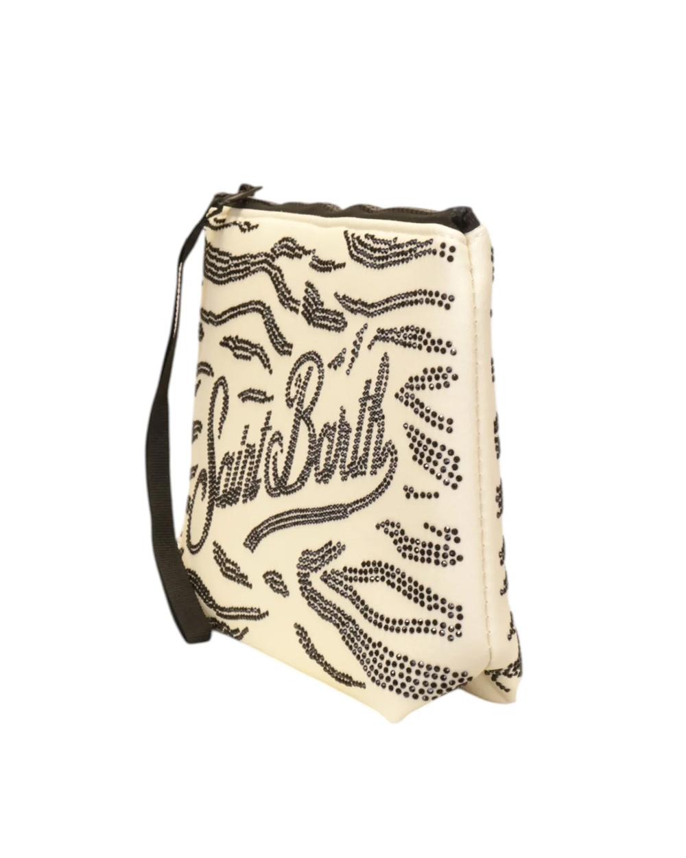 MC2 SAINT BARTH Pochette MC2 SAINT BARTH unisex Aline ALI003200271L Beige logo zip laccetto strass ALI003200271L 1000 