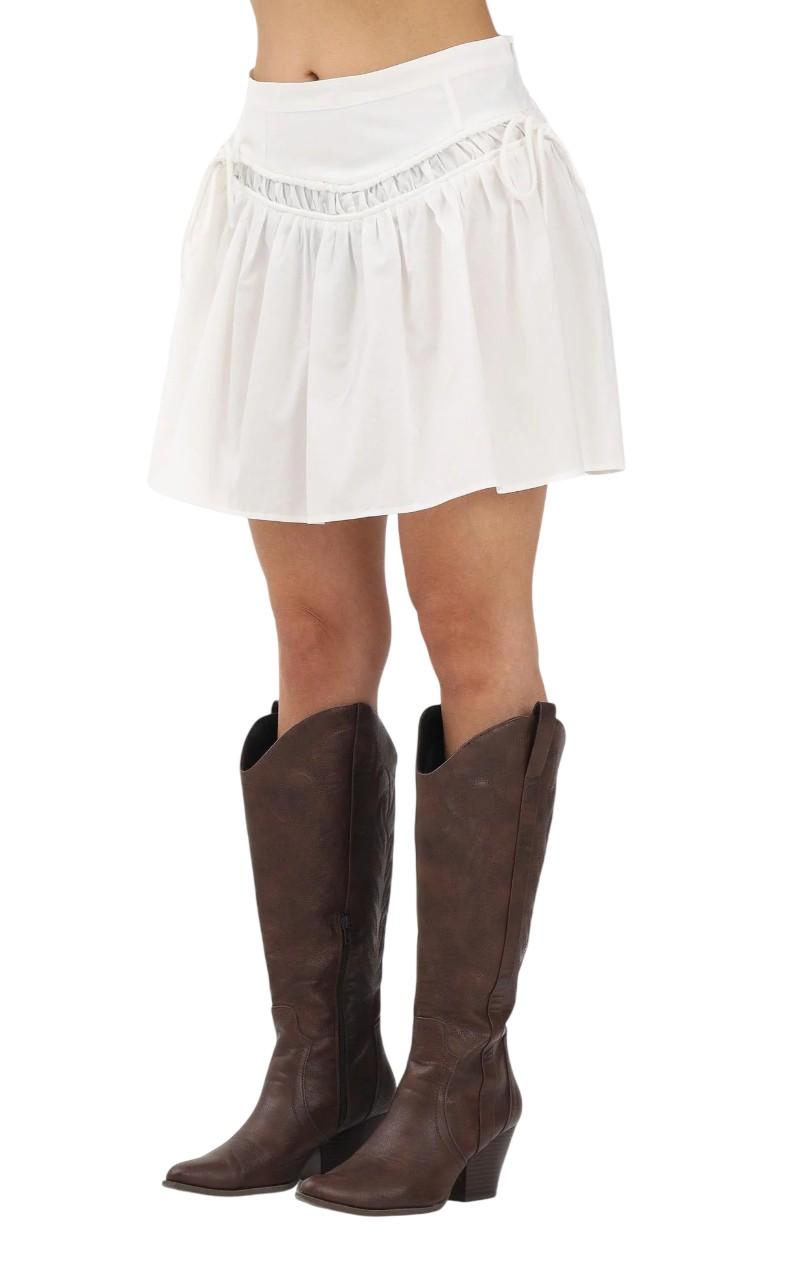 PINKO Gonna Pinko donna 106830A2LD Z05 Rovigo corta con arricci Bianco<BR/> 106830A2LD Z05 