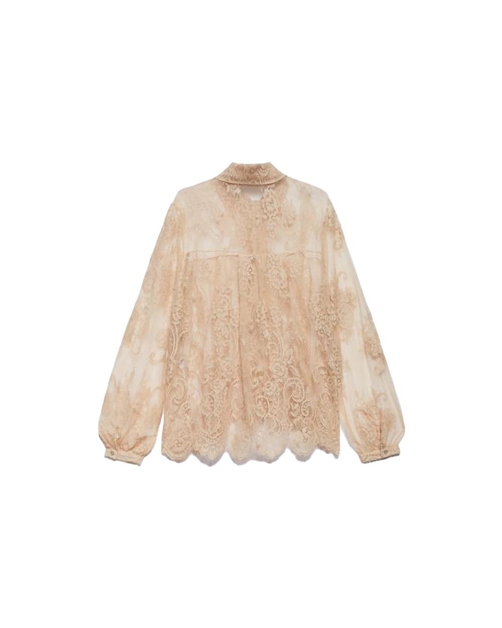 ANIYE  BY Camicia ANIYE BY SILVA donna 185282 Cipria pizzo maniche lunghe oversize rouches 185282 02486 