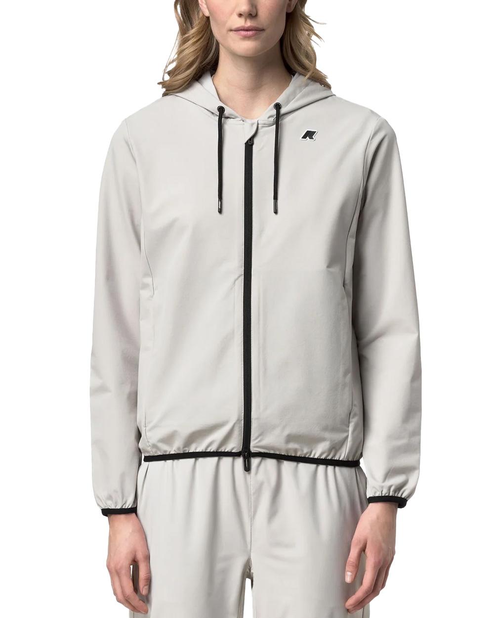 K-WAY Felpa K-WAY donna K5138FW JOURNEER TRAVEL Beige cappuccio coulisse zip tasche logo K5138FW 634 