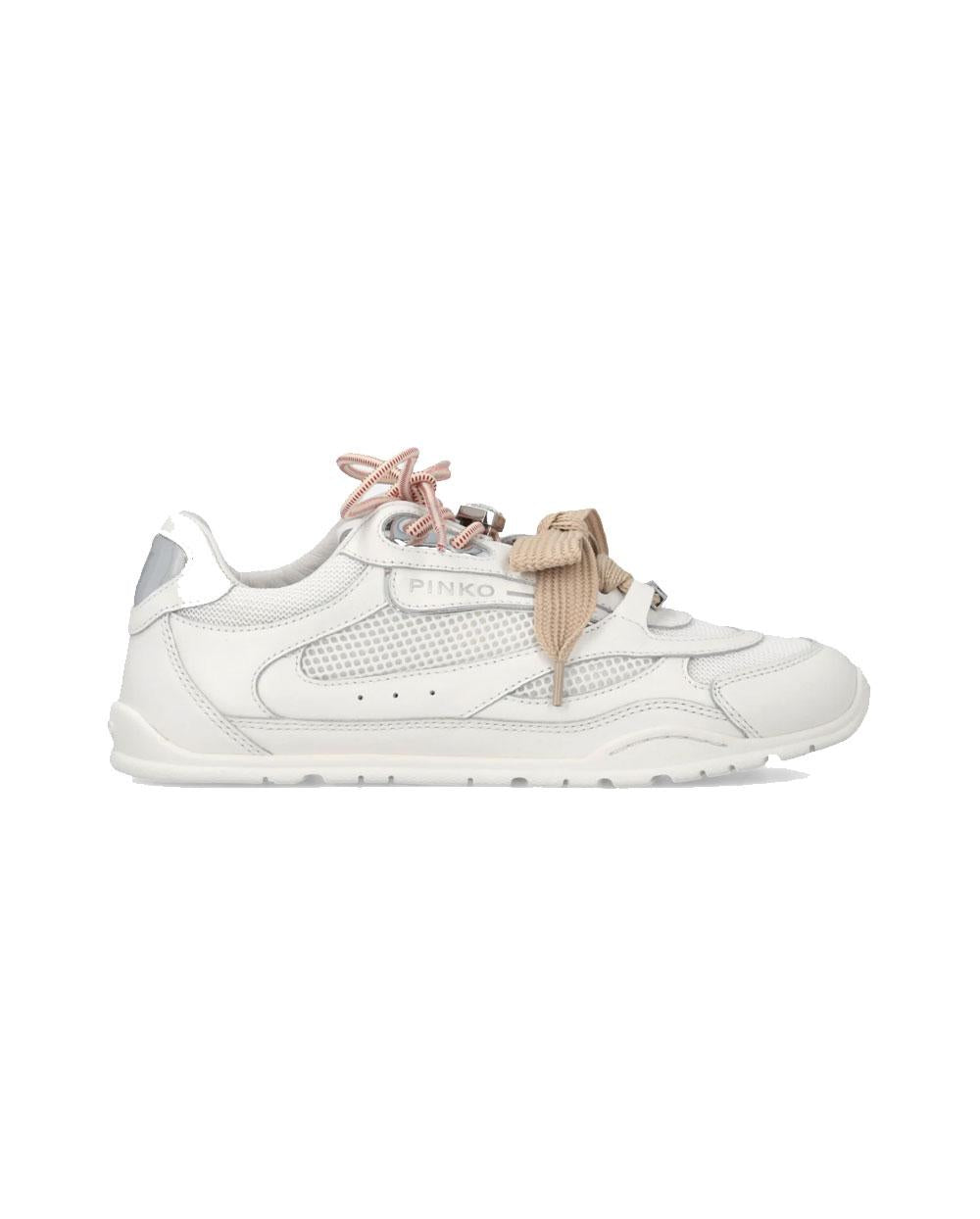 PINKO Sneakers Pinko donna SS0185P132 Yulia bianca lacci doppi cristallo charm<BR/><BR/> SS0185P132 Z1B 