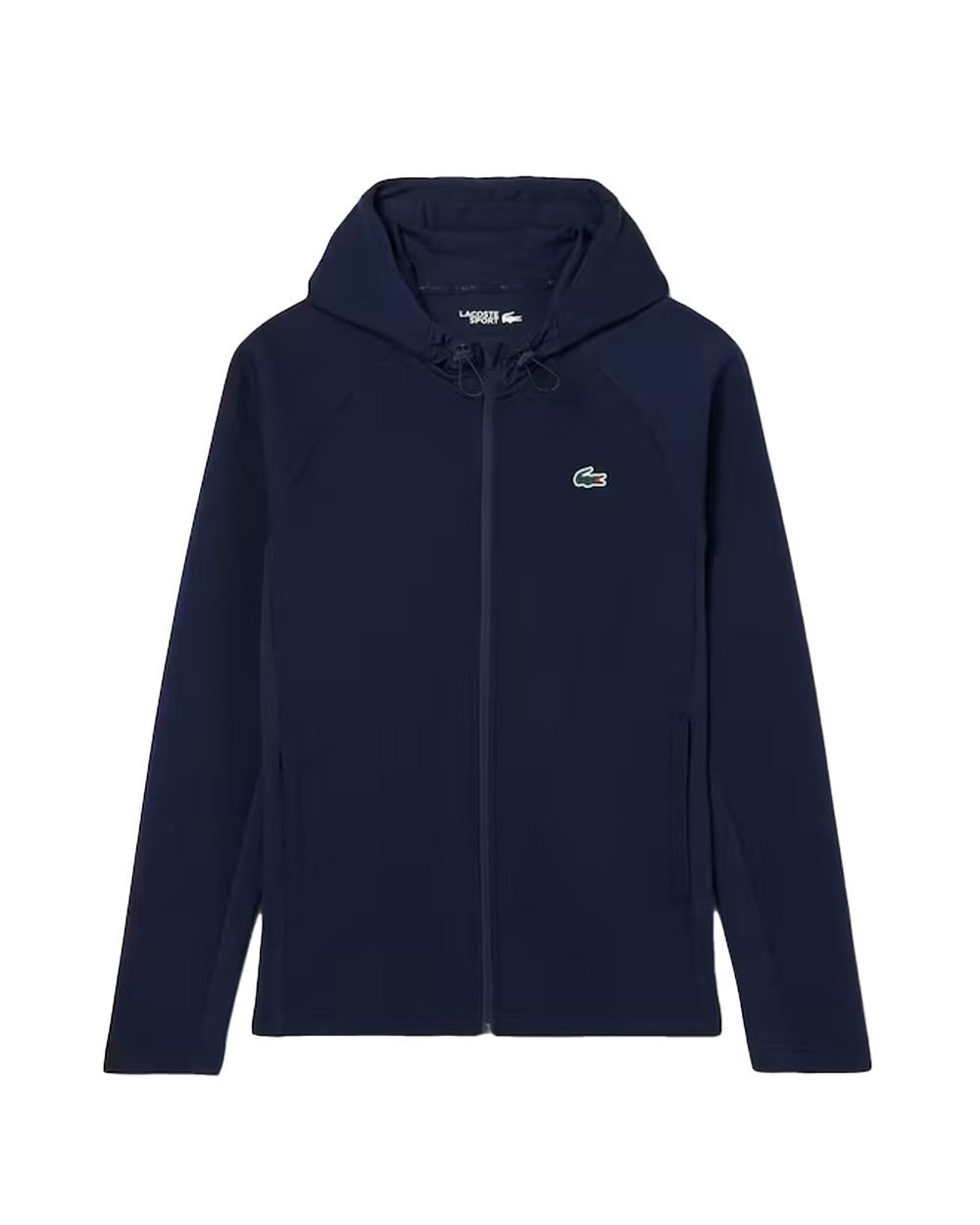 LACOSTE Felpa Lacoste uomo SH8914 Blu giacc sportiva con cappuccio regolabile tasche laterali logo SH8914 423 