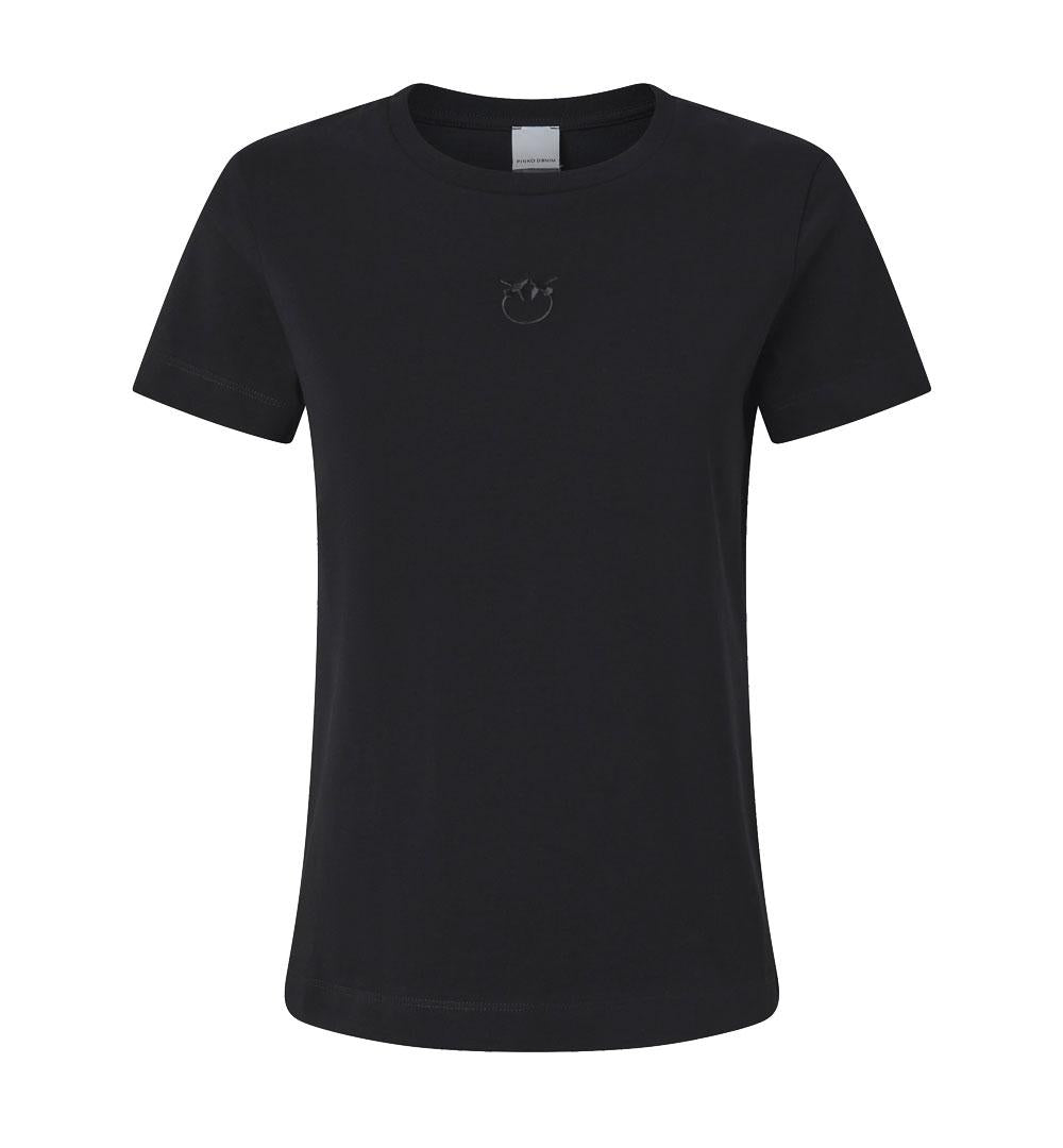 PINKO T-shirt Pinko donna 100355 A2HN nera maniche corte logo ricamato<BR/> 100355 A2HN Z99 