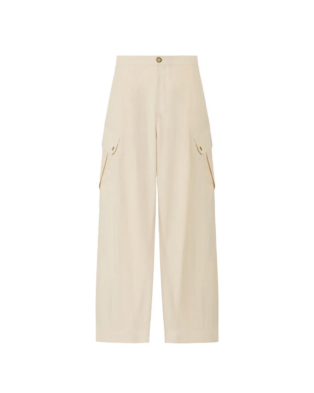 PINKO Pantalone PINKO donna ROSALIN 106278A2ER Beige cotone twill linea ampia tasche<BR/> 106278A2ER C03 