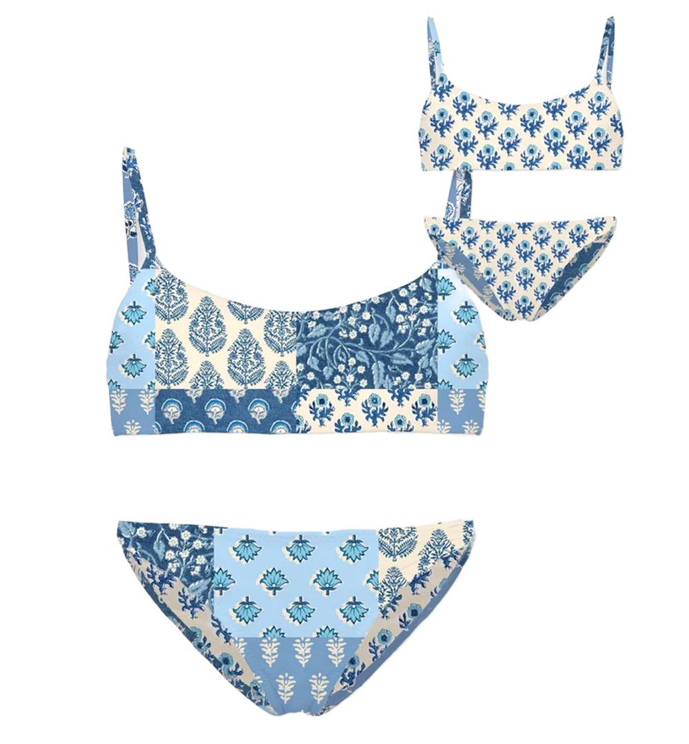 MC2 SAINT BARTH Costume bambina Jaiden Double MC2 Saint Barth 03892H Azzurro patch flower bralette spalline JAIDENDOUBLE03892H 3161 
