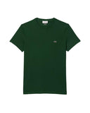 LACOSTE men's T-shirt TH6709 Green fine cotton regular fit crocodile