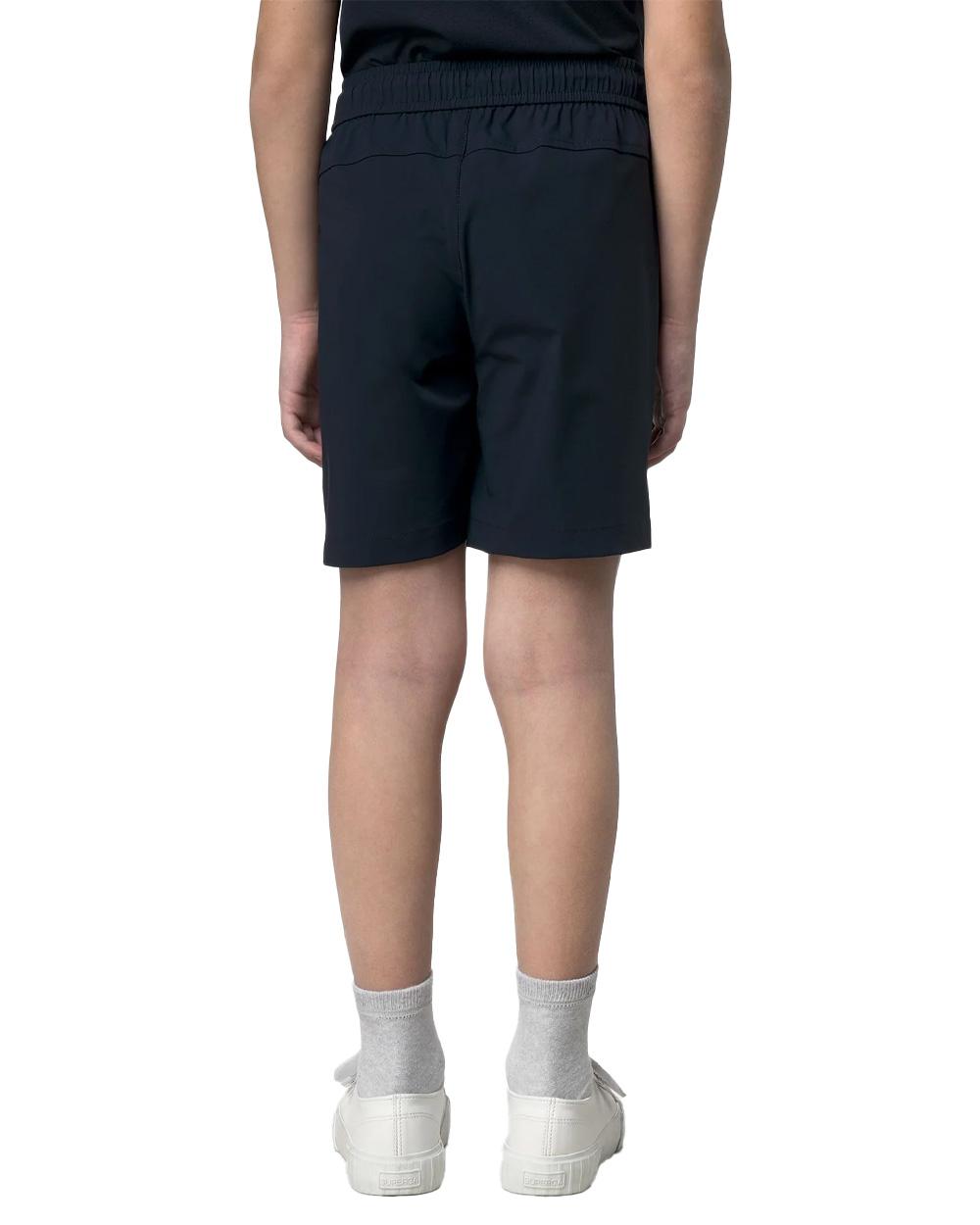 K-WAY Bermuda K-WAY bambino K7152BW P. NESILIER TRAVEL Blu regolabile coulisse tasche logo K7152BW K89 