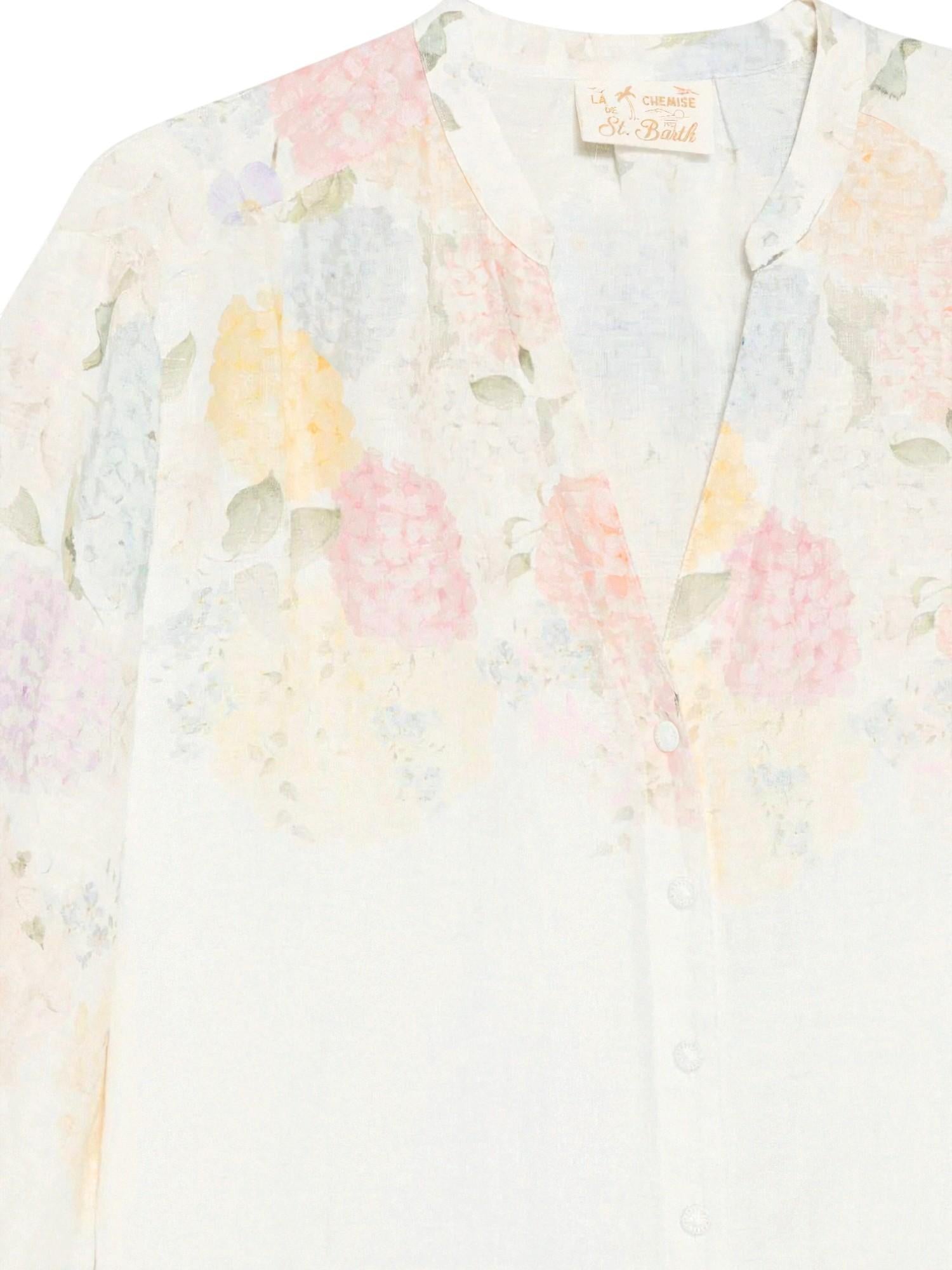MC2 SAINT BARTH Camicia MC2 SAINT BARTH donna LIO0001 01889L 10 Liona Linen Hydrangea ortensie Fantasia Floreale <BR/> LIO000101889L 10 