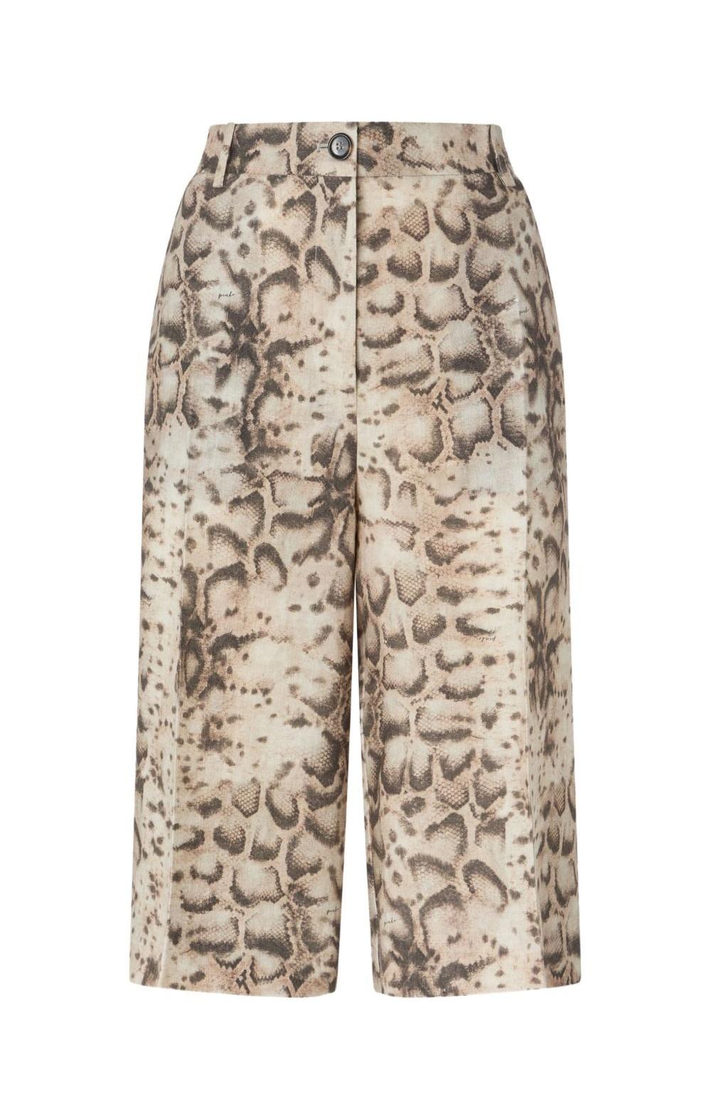PINKO Bermuda Pinko donna 106870A3BL CZ9 Cattolica con stampa animalier Beige Nero <BR/> 106870A3BL CZ9 
