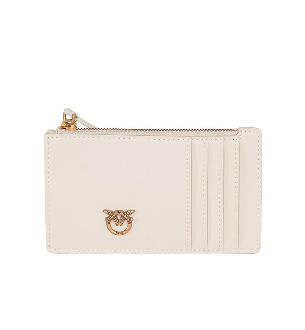 PINKO Portacarte Pinko donna Airone 100251 A1YB Beige pelle zip portamonete cotone logo 100251 A1YB Z14Q 