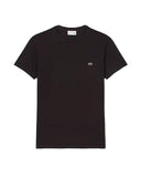 Men's LACOSTE T-shirt TH6709 Brown premium cotton regular fit crocodile
