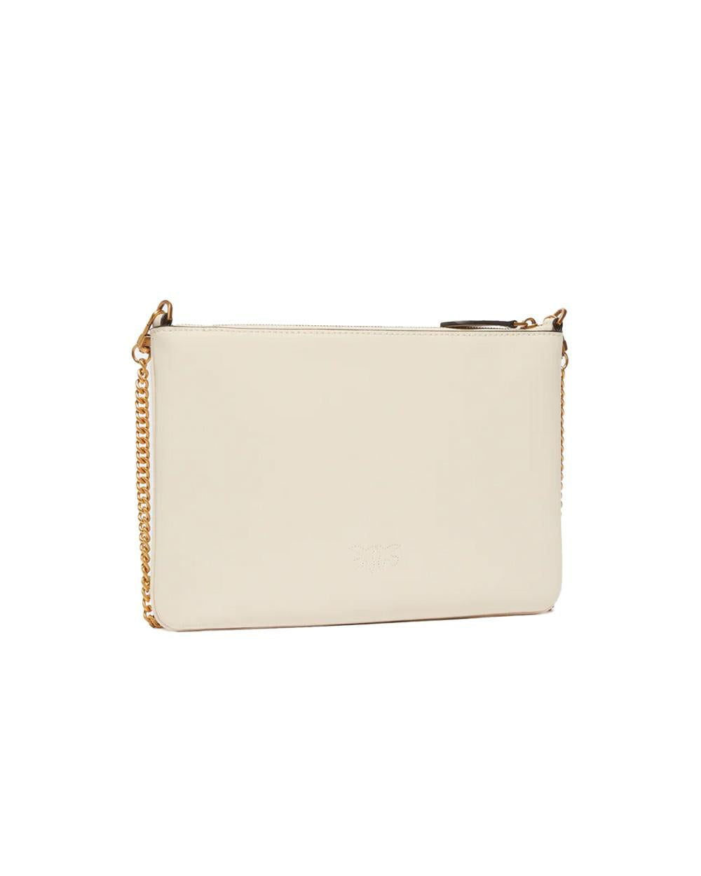 PINKO Borsa PINKO donna FLAT CLASSIC 100455A0F1 Bianco chiusura zip pelle tracolla 100455A0F1 Z14Q 