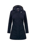 K-WAY women's jacket K7127JW MATHY BONDED JERSEY Blue zip closure slim fit logo