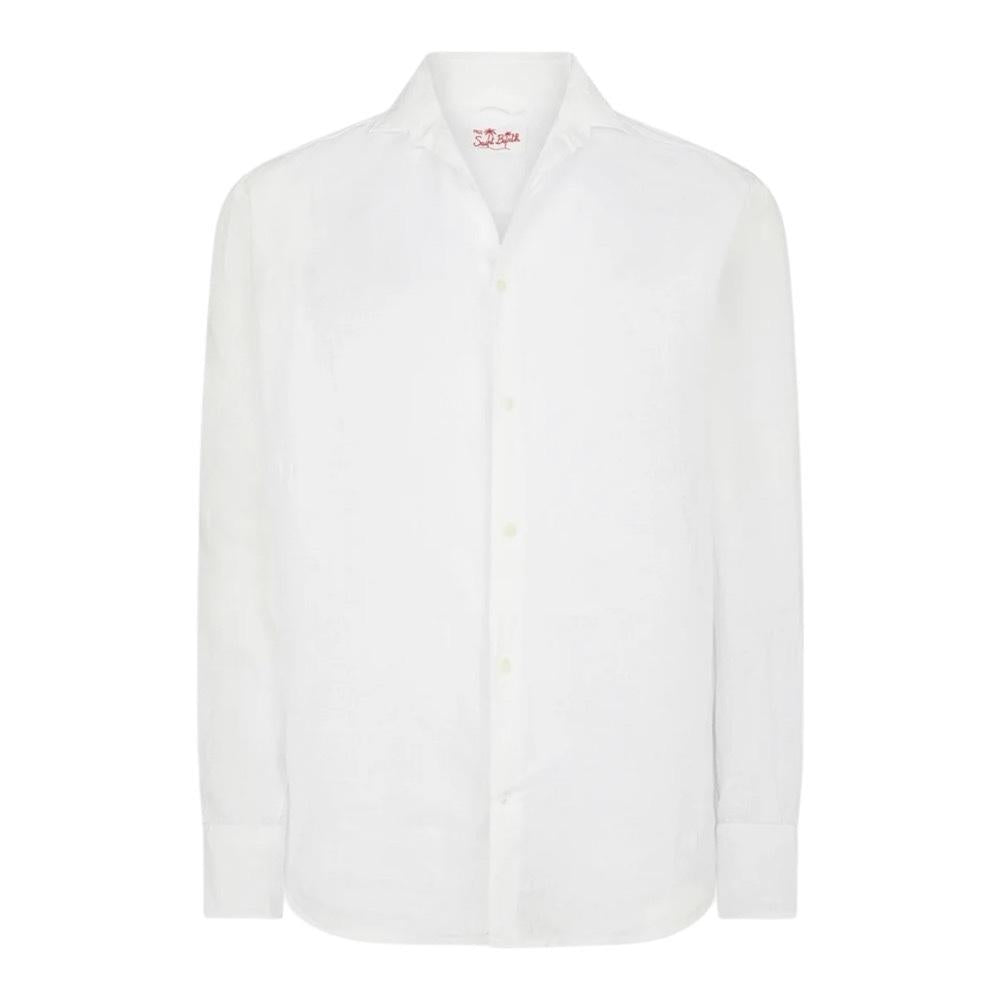 MC2 SAINT BARTH Camicia MC2 Saint Barth uomo PAMPLONA01896H01 Bianca lino maniche lunghe colletto francese PAMPLONA01896H 01 