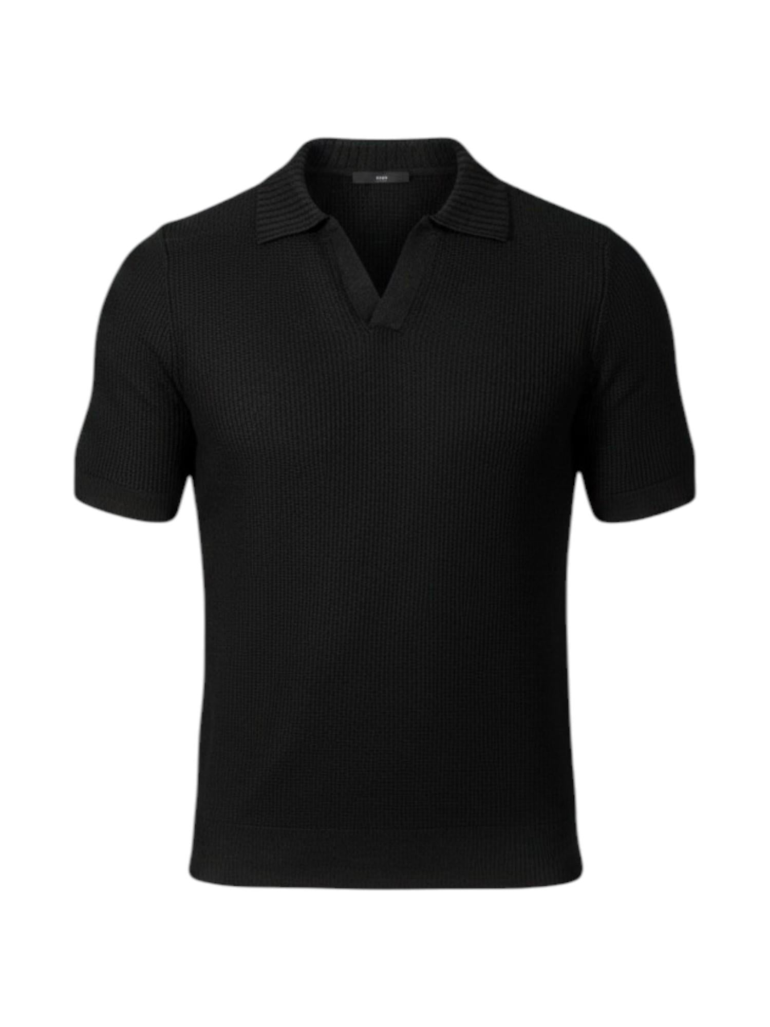 GRAN SASSO Polo GRAN SASSO uomo 2314018640 099 Skipper in maglia di lino e cotone a chicco riso Nero 2314018640 099 