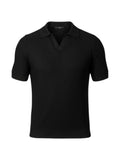 Polo GRAN SASSO uomo 2314018640 099 Skipper in maglia di lino e cotone a chicco riso Nero