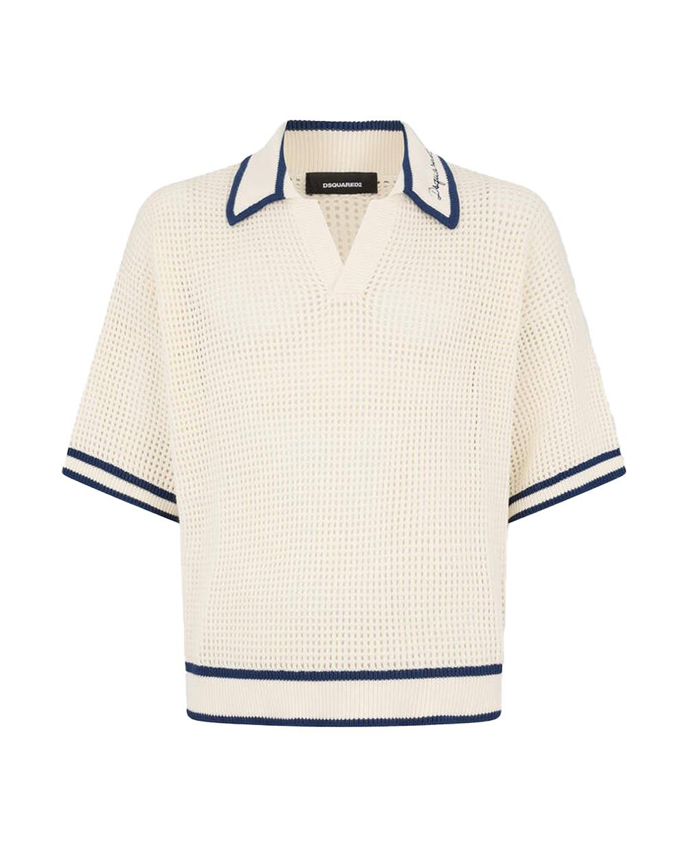 DSQUARED2 Maglia DSQUARED2 uomo S74HA1598D13194 Panna cotone colletto polo logo ricamato<BR/> S74HA1598D13194 102 