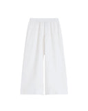 Women's WEEKEND FELINO 2615131042600 trousers White wide leg linen unlined pockets