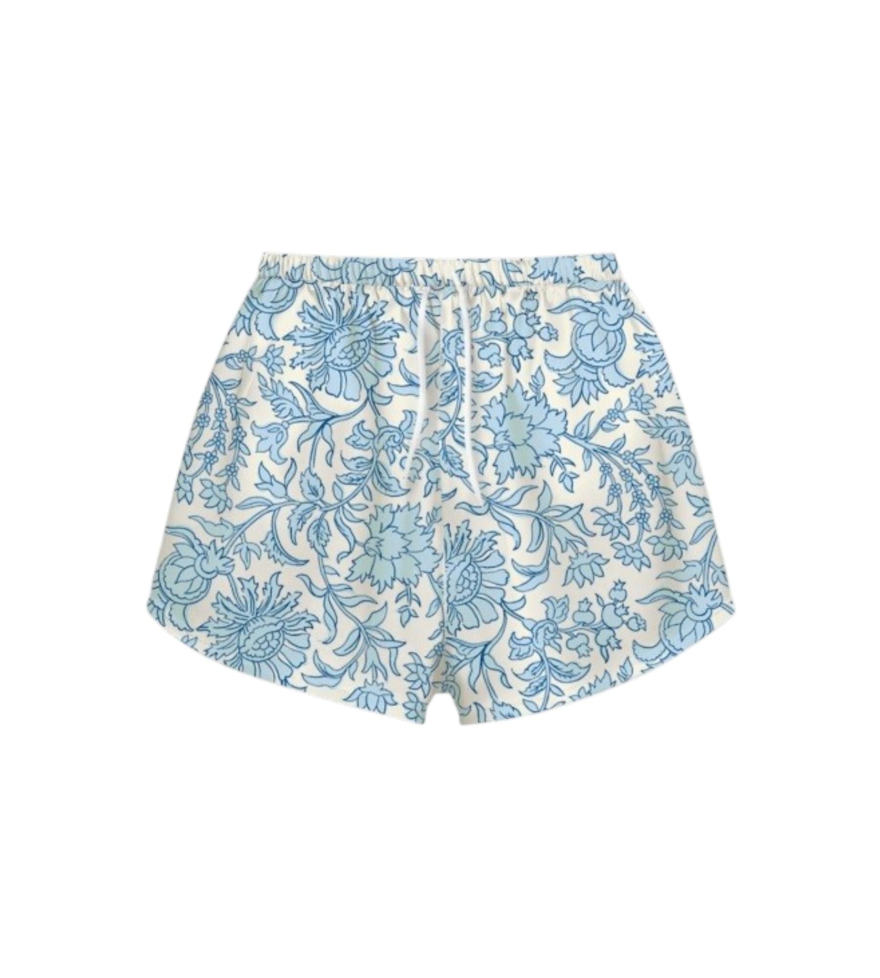 MC2 SAINT BARTH Bermuda MC2 SAINT BARTH donna KMM0001 09673L 0131 Kammy Silk Habotai Batik in seta Bianco Azzurro<BR/> KMM000109673L 0131 