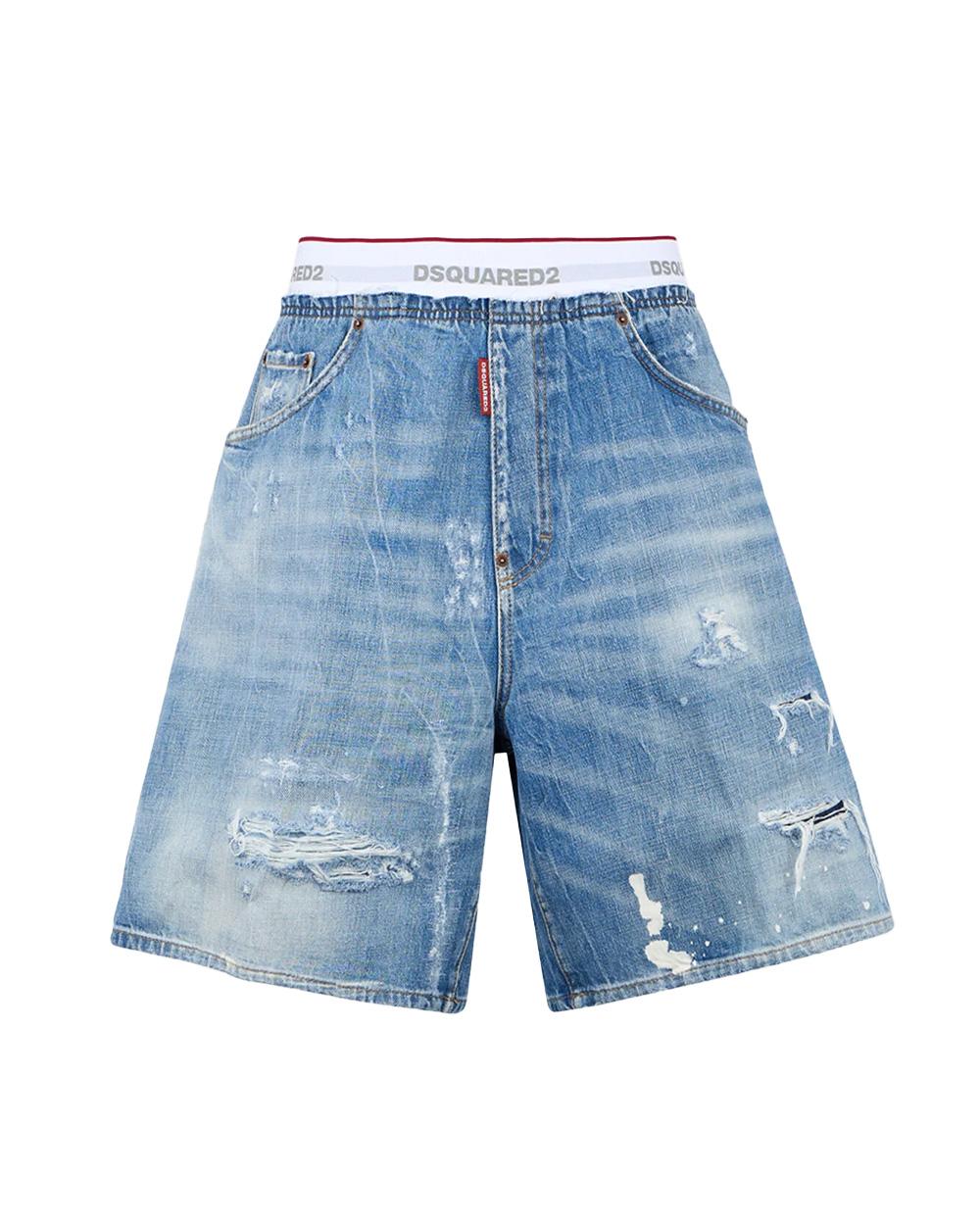 DSQUARED2 Bermuda DSQUARED2 uomo Surfer S71MU0886D30038 Blu cotone etichetta fascia elastica cinque tasche S71MU0886D30038 470 