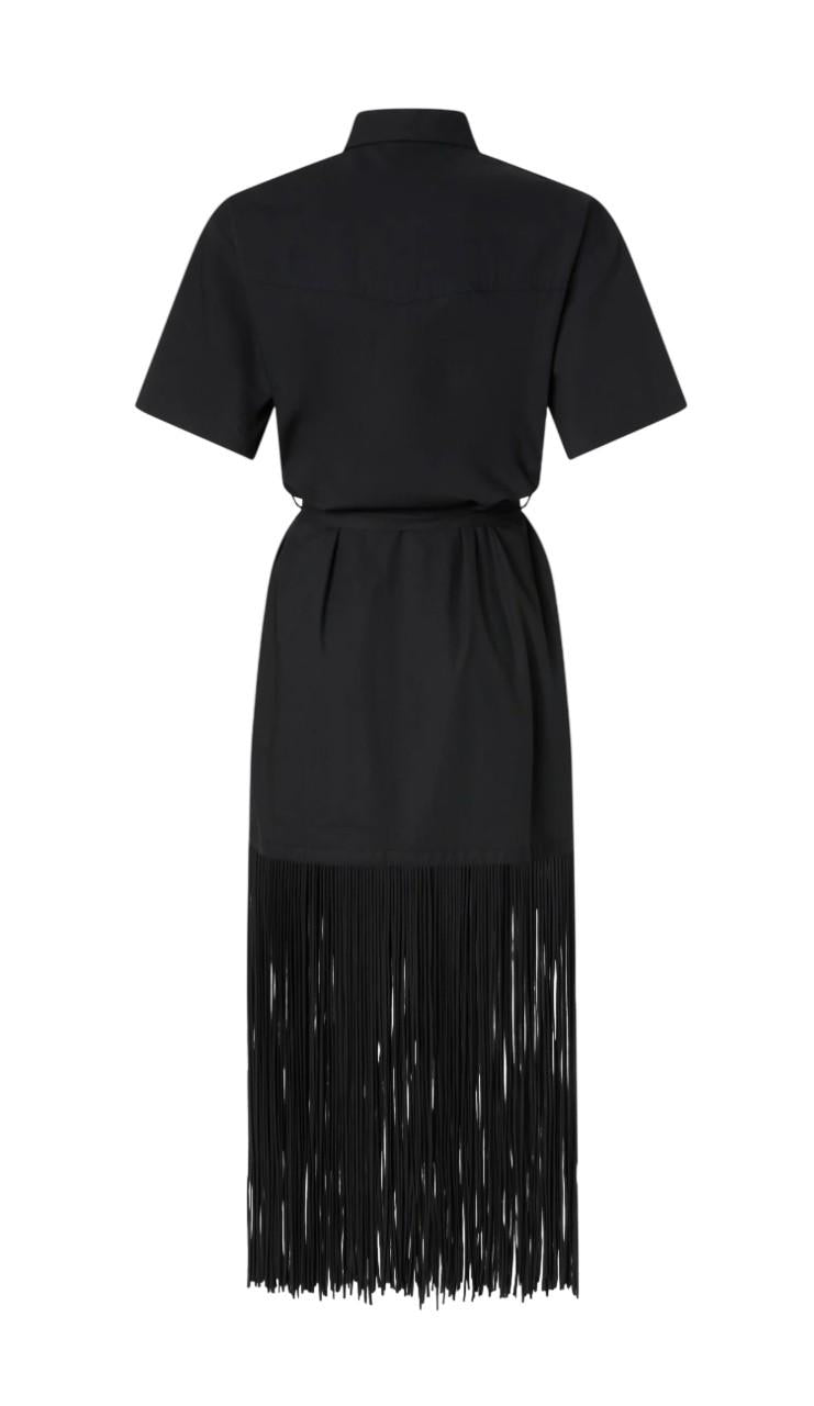 PINKO Abito Pinko donna 106827A2LD Z99 Avigliano chemisier con frange Nero<BR/> 106827A2LD Z99 