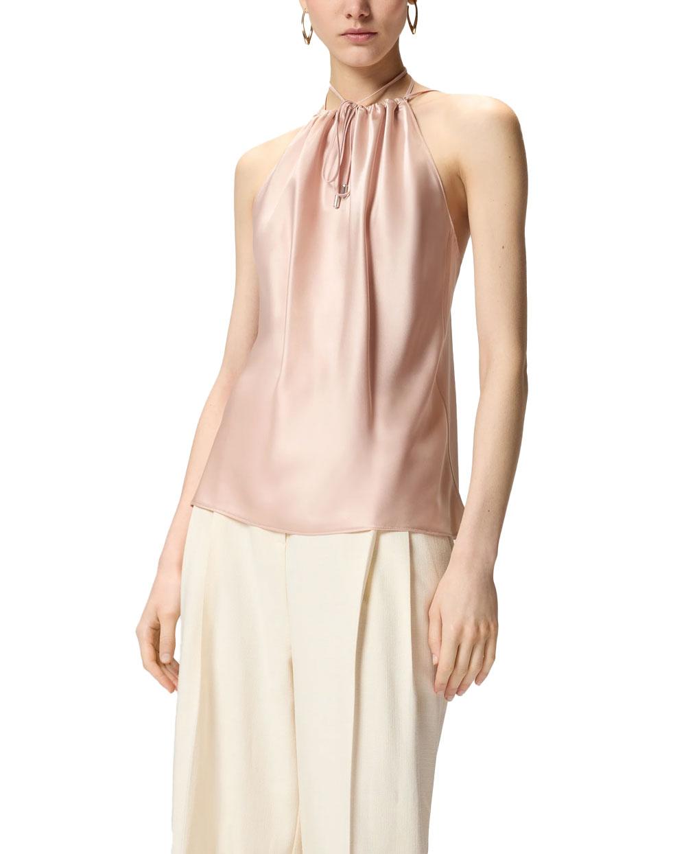 PINKO Top donna Pinko 106621A1Y5 Carota rosa satin scollo americana<BR/> 106621A1Y5 Q35 