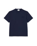 Men's LACOSTE T-shirt TH0753 Blue classic fit cotton ribbed collar crocodile