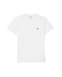LACOSTE men's T-shirt TH6709 White premium cotton regular fit crocodile